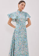CHINESE FLORAL Maxi Cheongsam Dress
