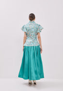 CHINESE FLORAL Kebaya Flutter Sleeve Top