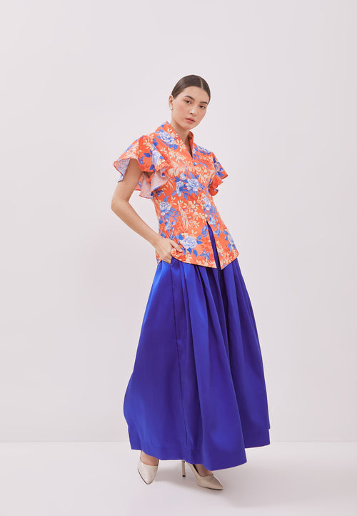 BIRDS & BUTTERFLY Kebaya Flutter Sleeve Top