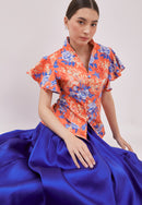 BIRDS & BUTTERFLY Kebaya Flutter Sleeve Top