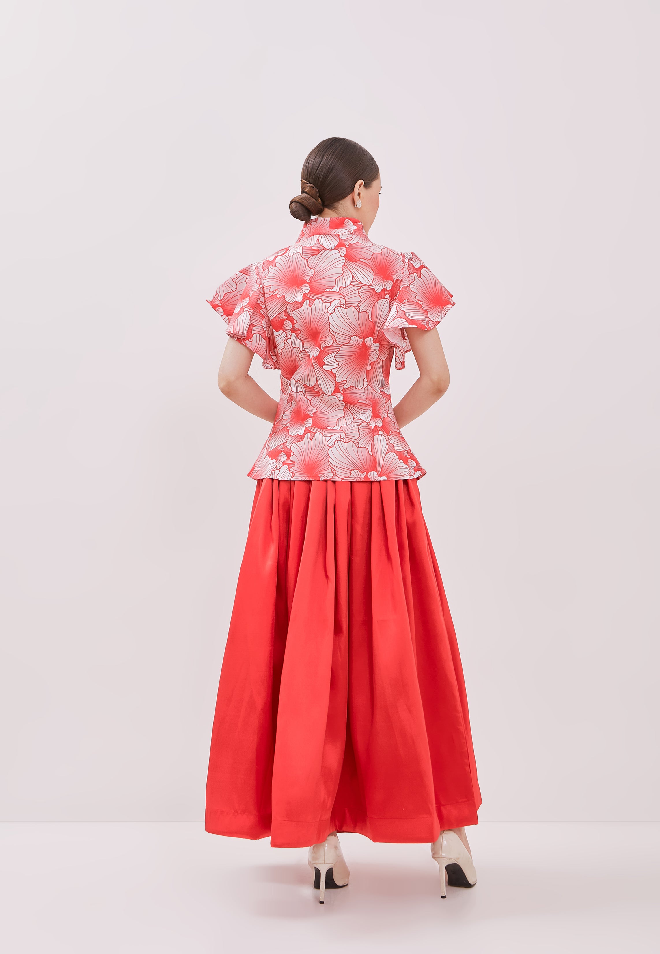 ORCHID Kebaya Flutter Sleeve Top