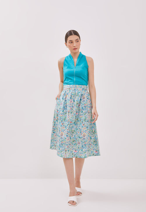 CHINESE FLORAL Straight Skirt