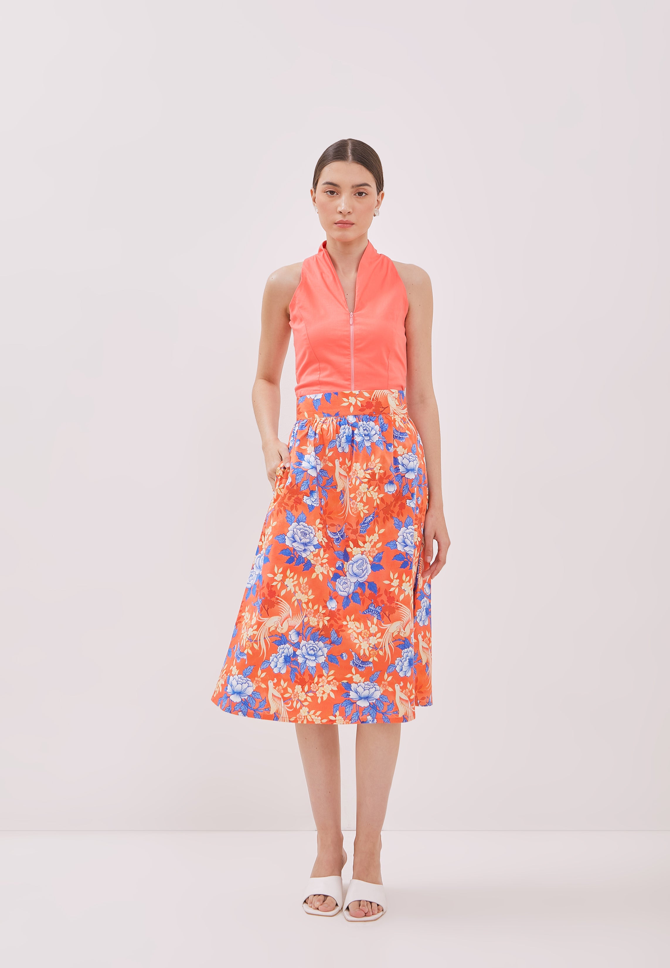 BIRDS & BUTTERFLY Straight Skirt