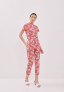 BANGKIT Red Batik Pencil Pants
