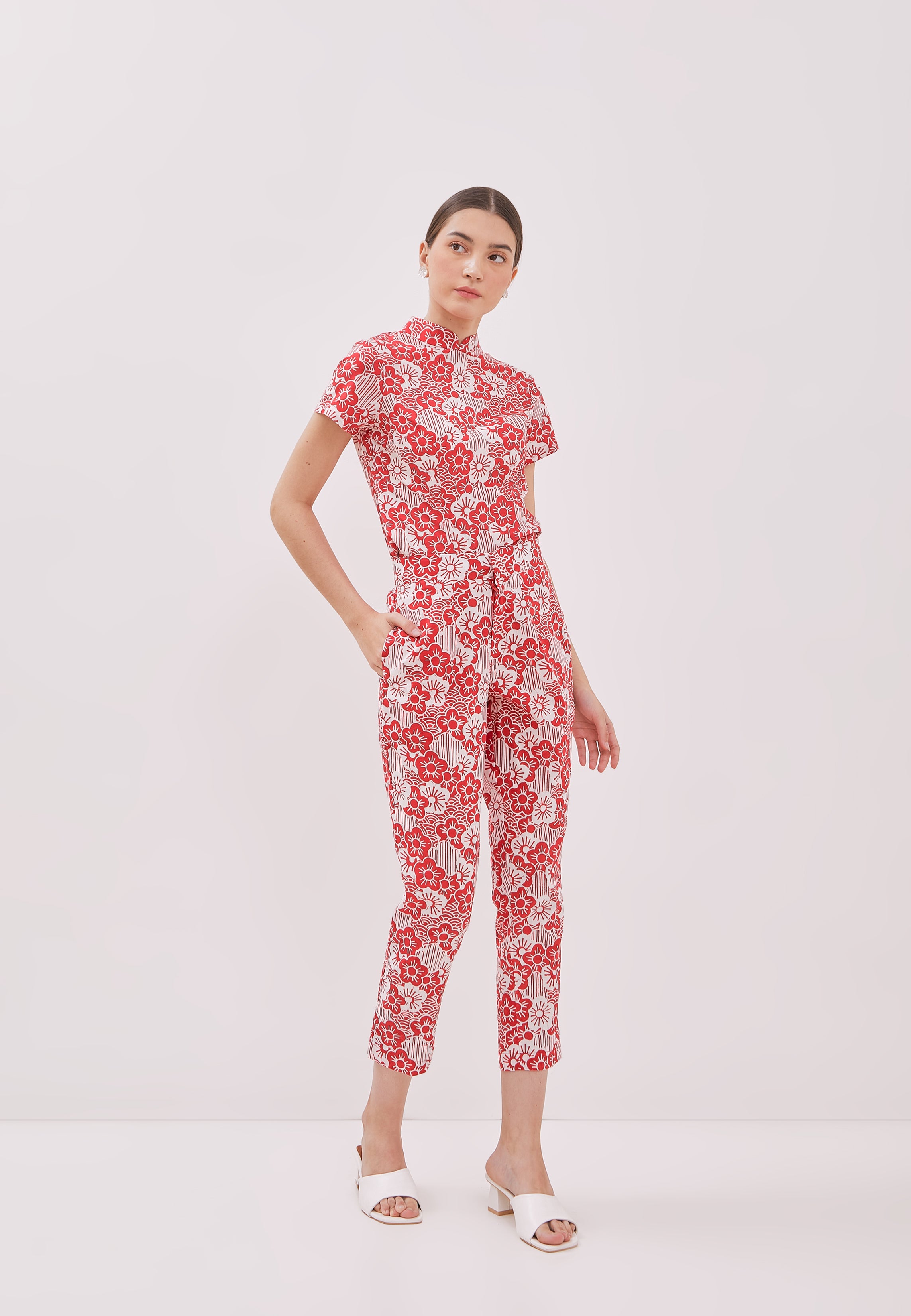 BANGKIT Red Batik Pencil Pants