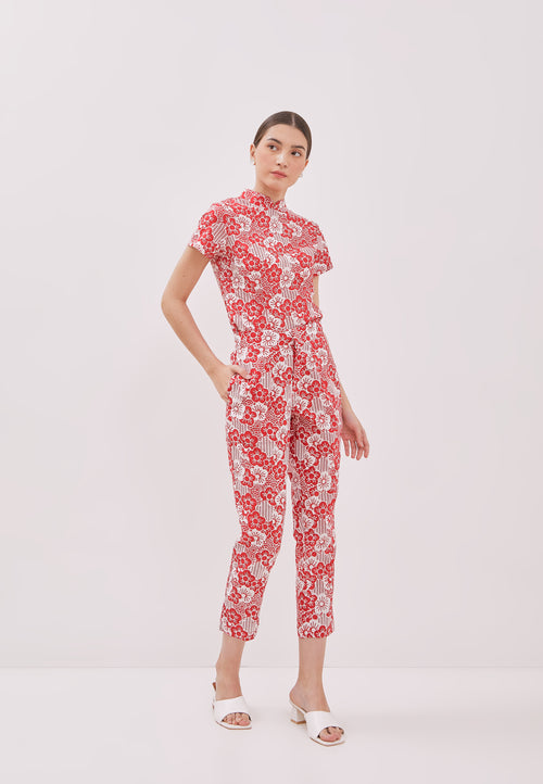 BANGKIT Red Batik Pencil Pants