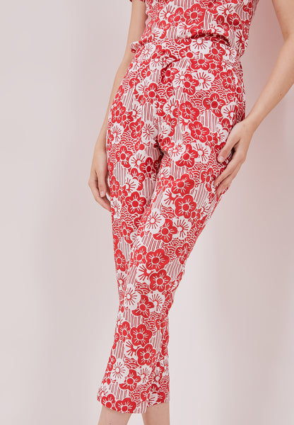 BANGKIT Red Batik Pencil Pants