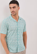 STARS Mint Man Batik Shirt With Cuban Collar