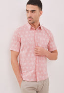 FLOWER Blush Man Batik Shirt With Point Collar