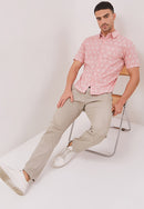 FLOWER Blush Man Batik Shirt With Point Collar
