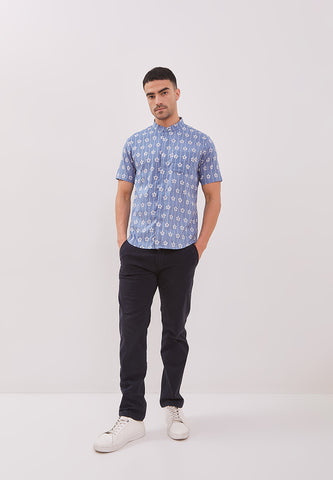 FLOWER LIGHT BLUE Man Batik Shirt
