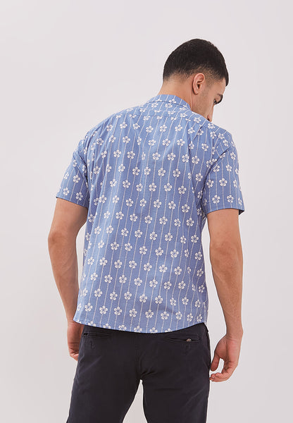 FLOWER LIGHT BLUE Man Batik Shirt