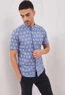 FLOWER LIGHT BLUE Man Batik Shirt
