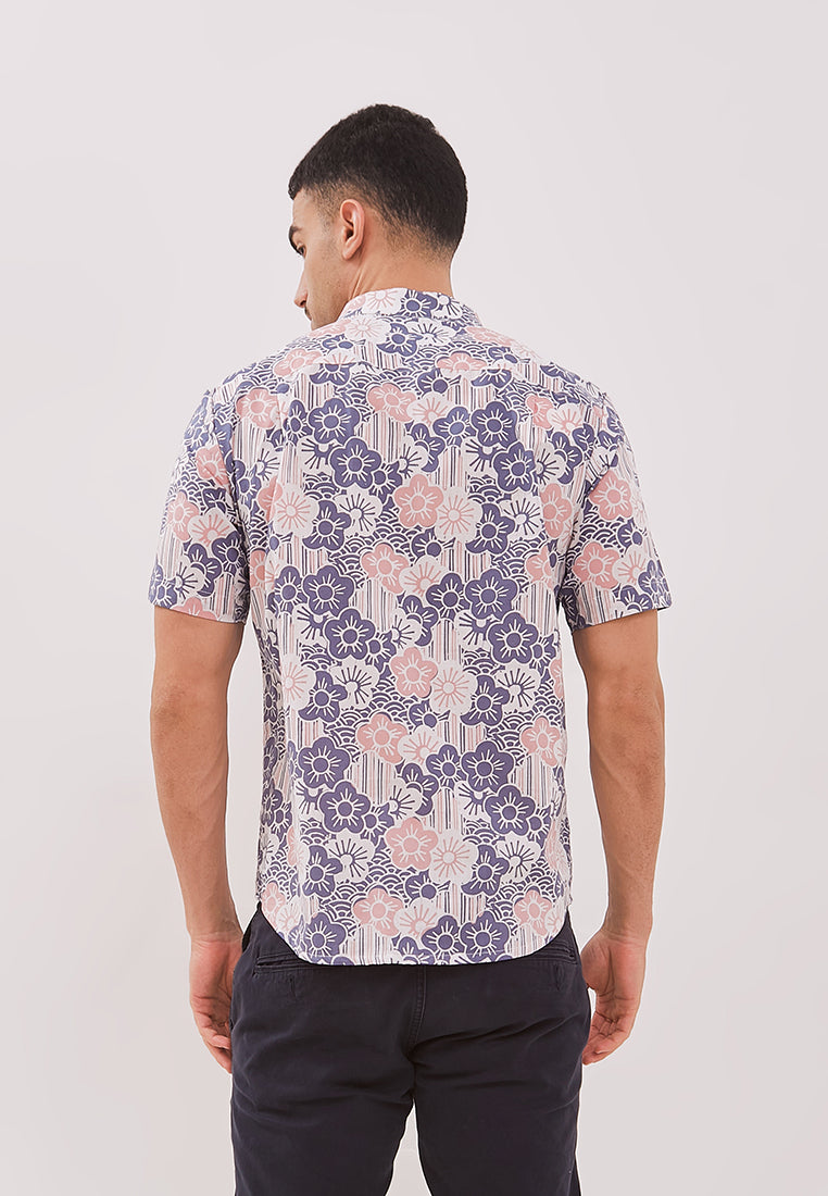 BANGKIT Blue & Pink Man Batik Shirt