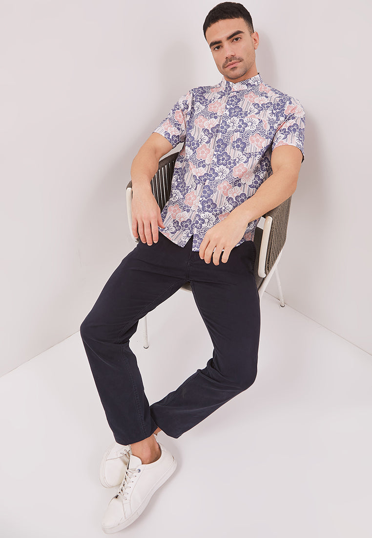 BANGKIT Blue & Pink Man Batik Shirt