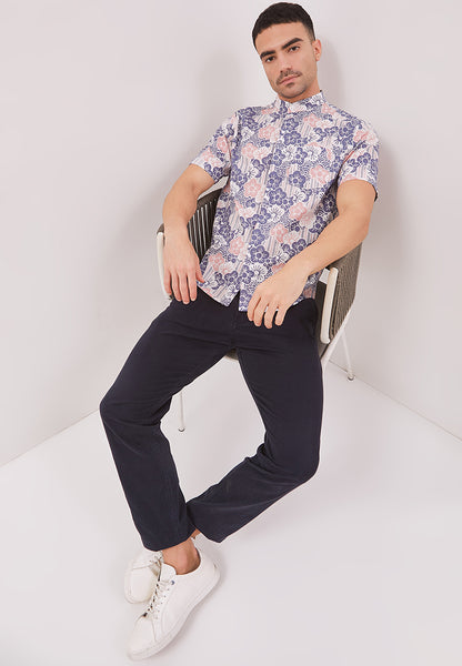 BANGKIT Blue & Pink Man Batik Shirt