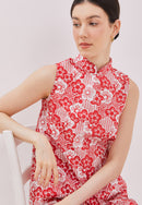 BANGKIT Red Batik Cheongsam Top