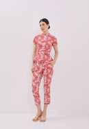 BANGKIT Red Batik Sleeve Cheongsam Top