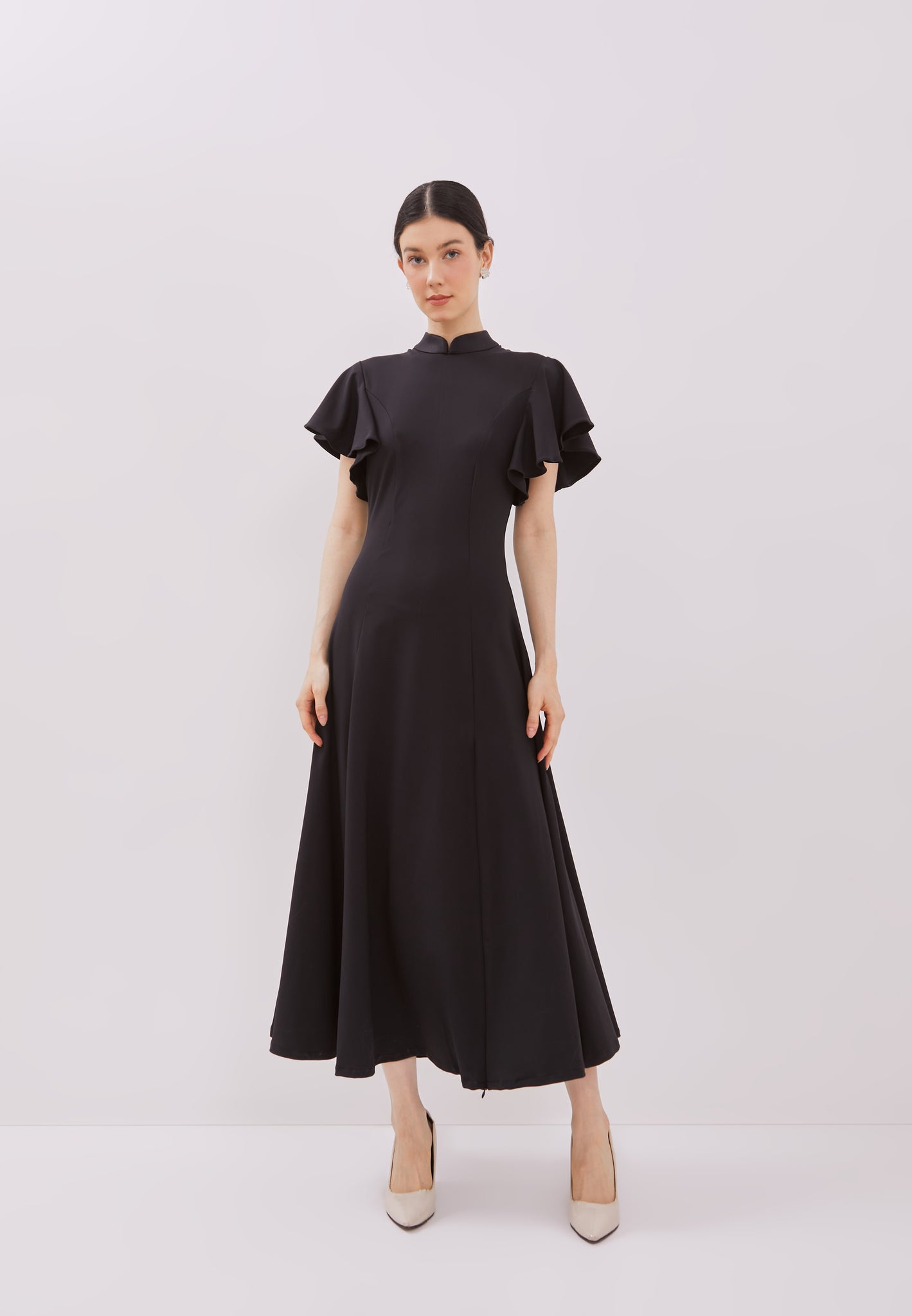 BLACK Maxi Cheongsam Dress