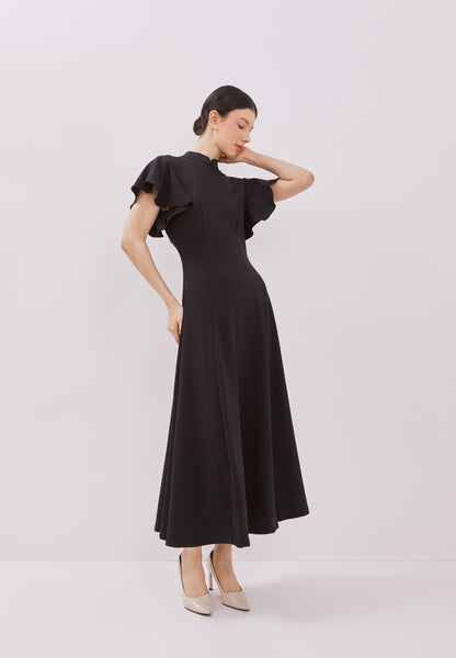 BLACK Maxi Cheongsam Dress