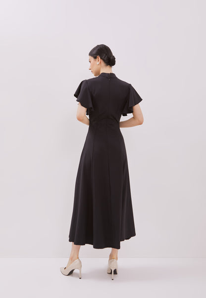 BLACK Maxi Cheongsam Dress