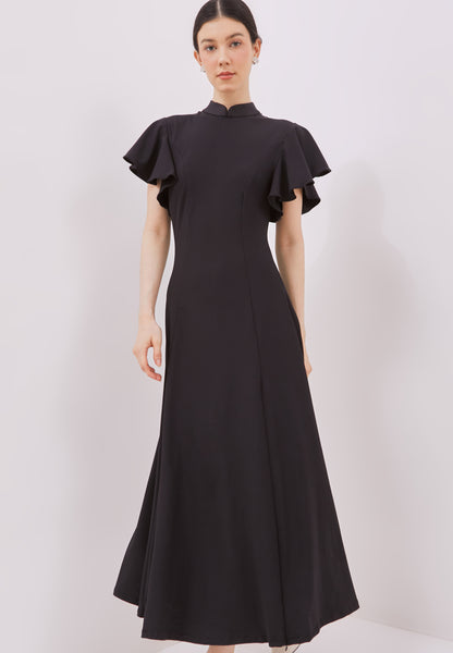 BLACK Maxi Cheongsam Dress