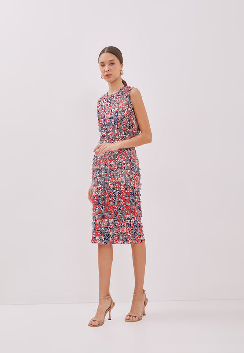 ORIGAMI Red Pencil Skirt