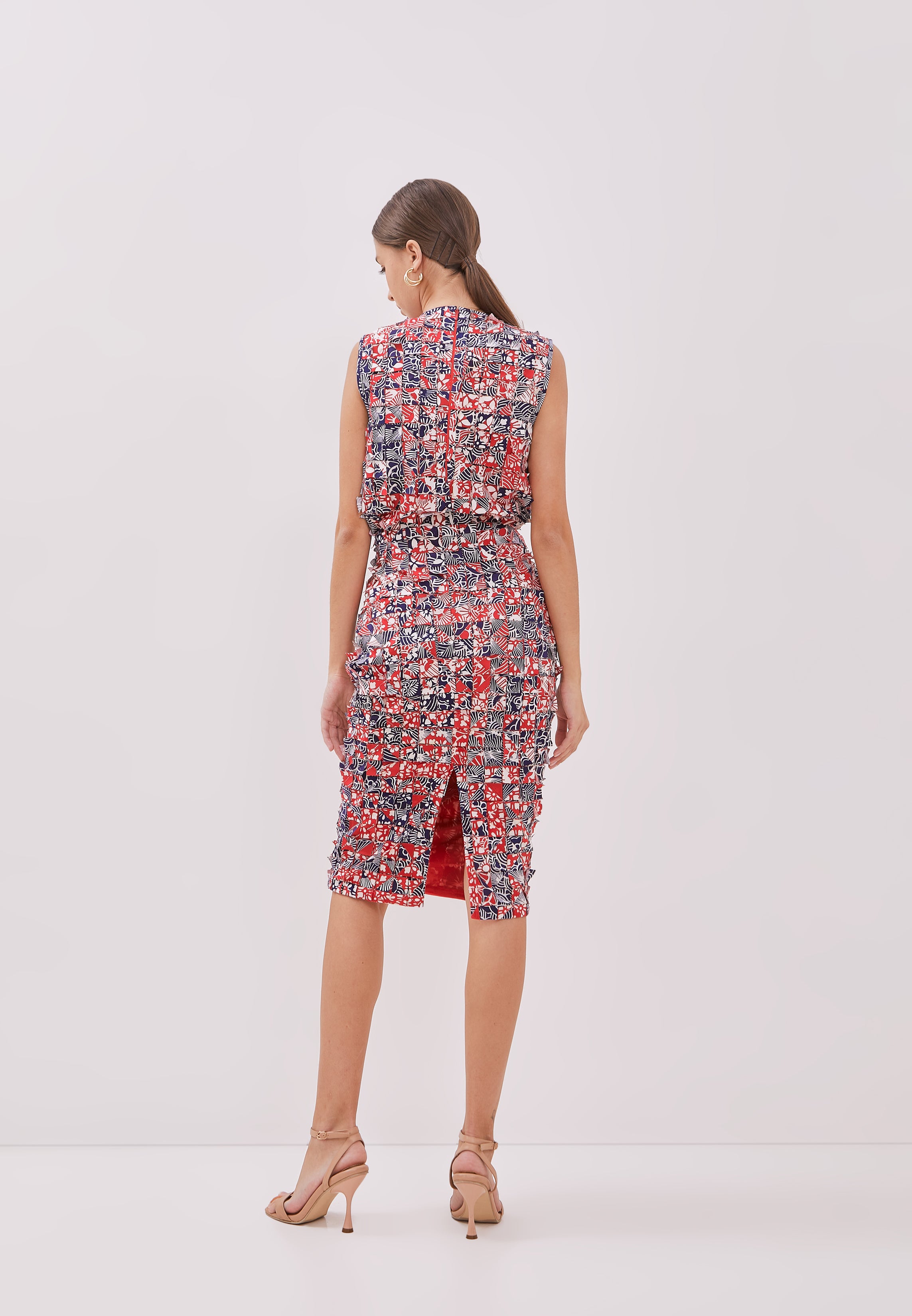 ORIGAMI Red Pencil Skirt