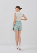 Kintsugi Mint Batik Skort