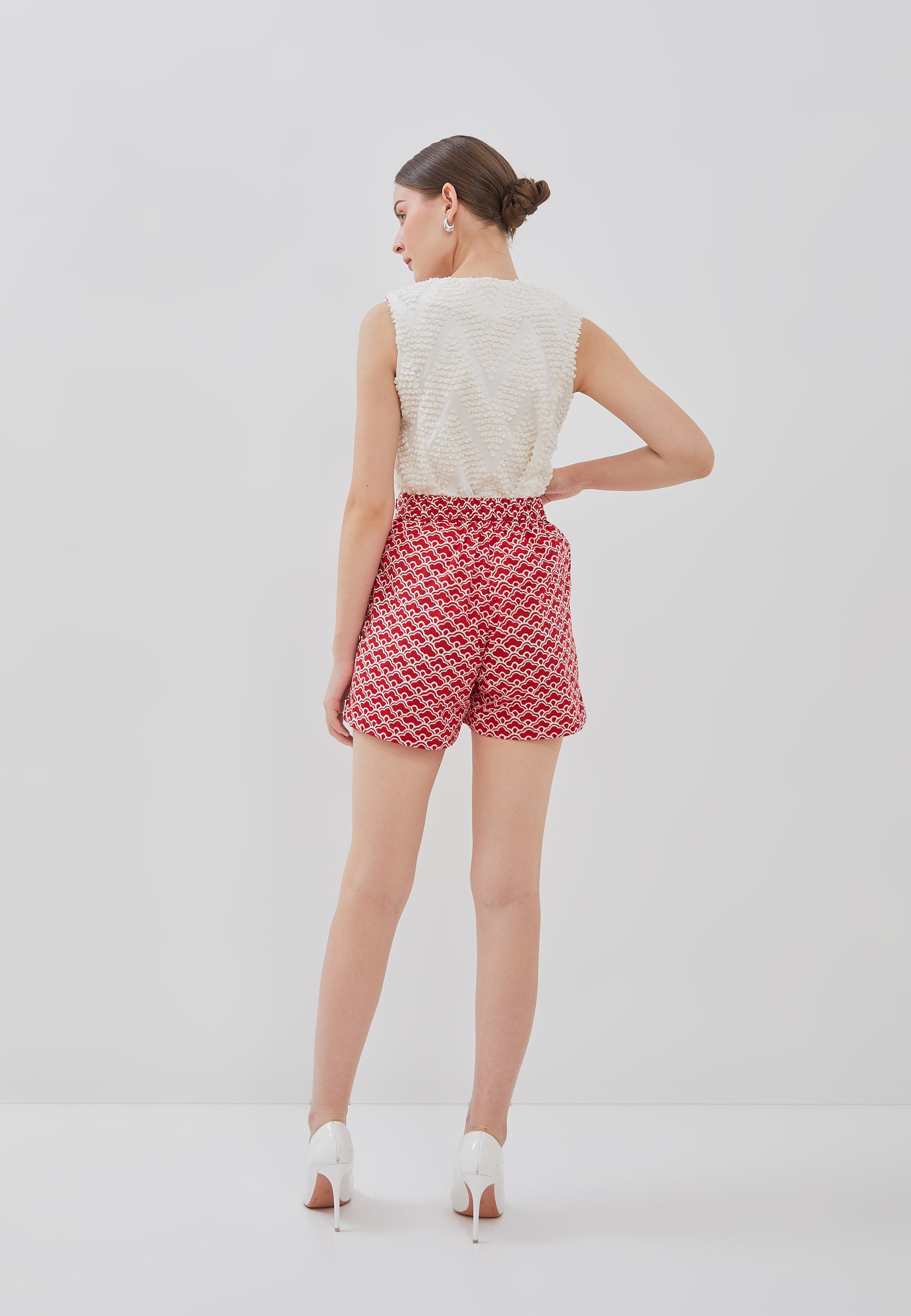 Kintsugi Red Batik Skort