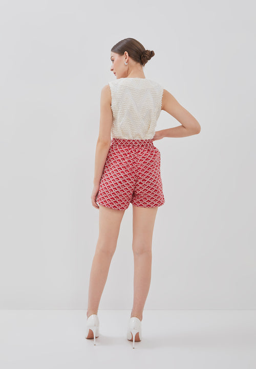 Kintsugi Red Batik Skort