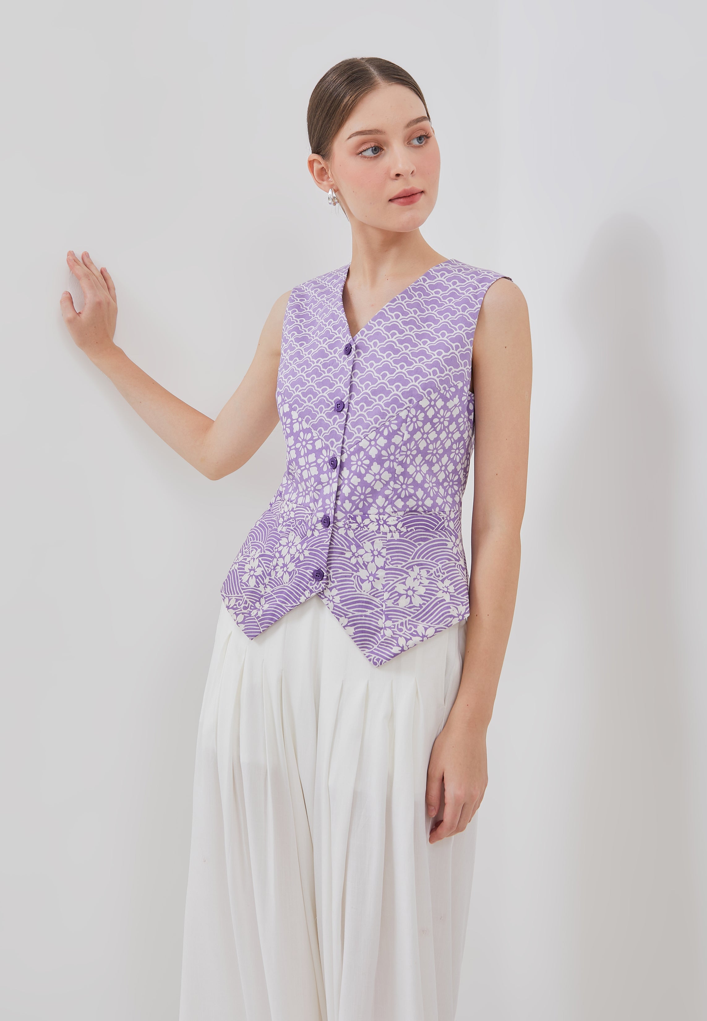 Kintsugi Lilac Batik Vest Top