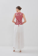 Kintsugi Red Batik Vest Top