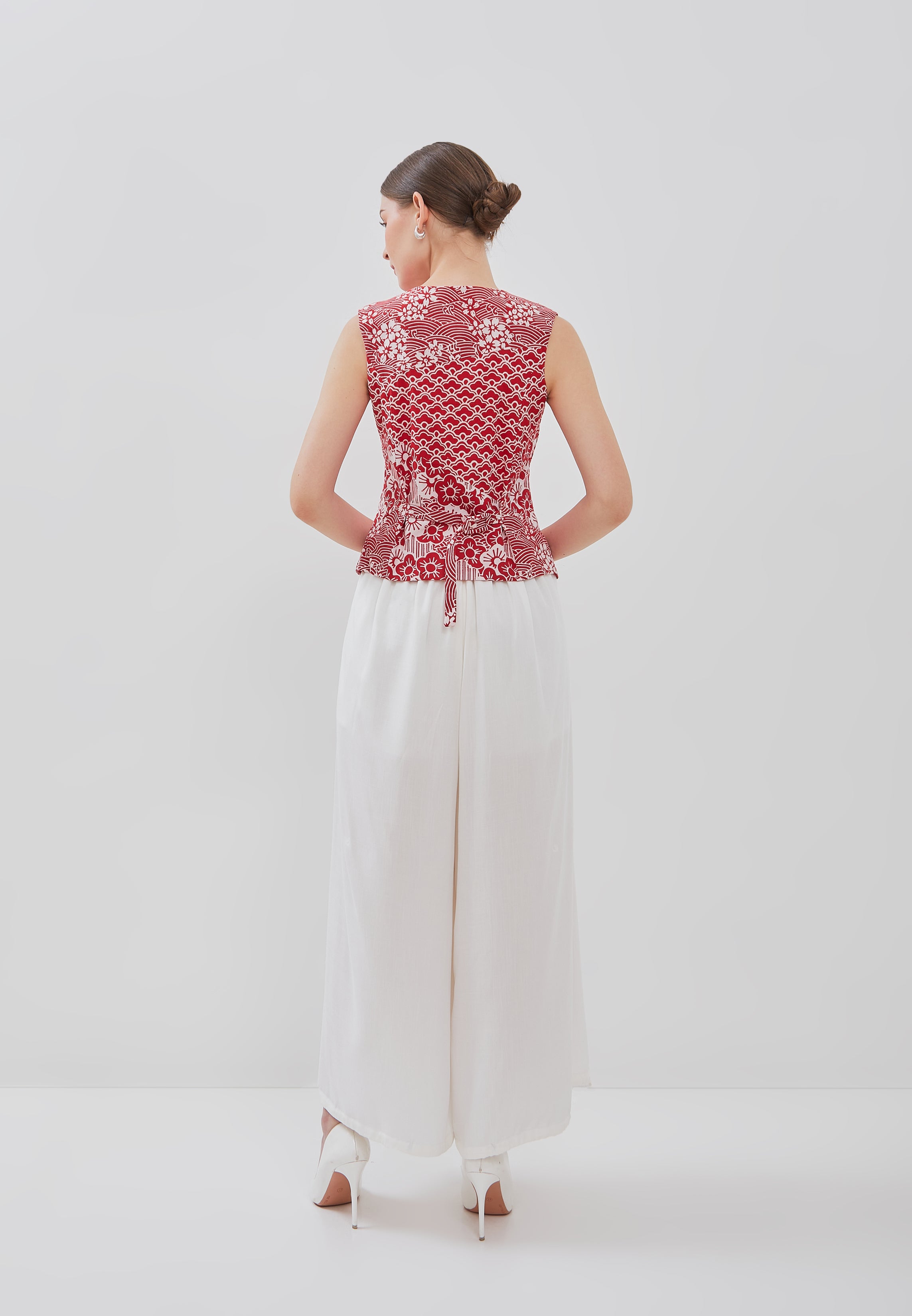 Kintsugi Red Batik Vest Top