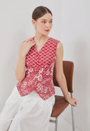 Kintsugi Red Batik Vest Top