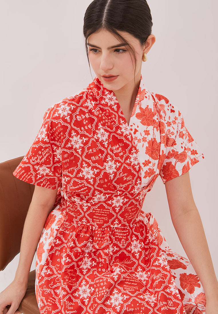 PERANAKAN TILES Wrap Dress