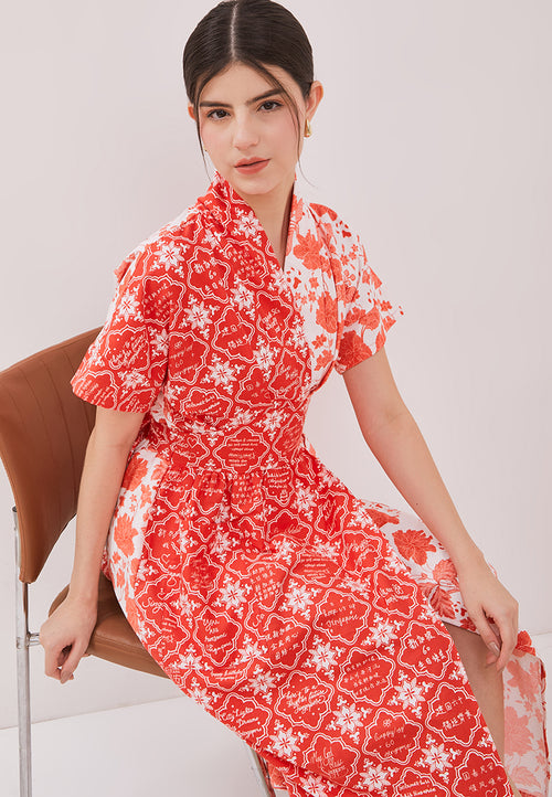 PERANAKAN TILES Wrap Dress