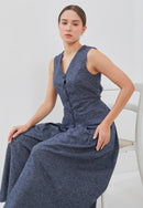 Navy Vest Top