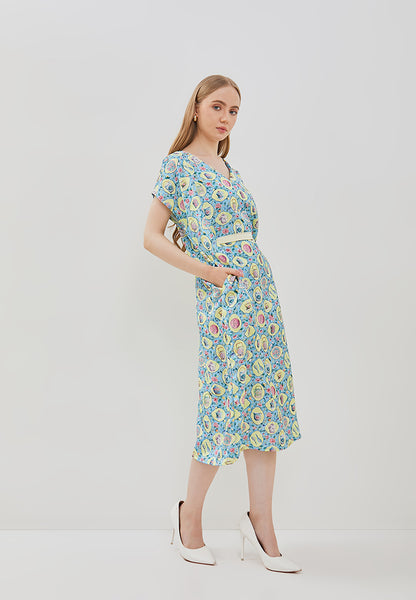 PERANAKAN PORCELAIN Midi Kimono Dress