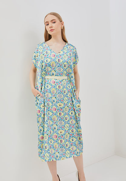 PERANAKAN PORCELAIN Midi Kimono Dress