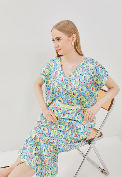 PERANAKAN PORCELAIN Midi Kimono Dress