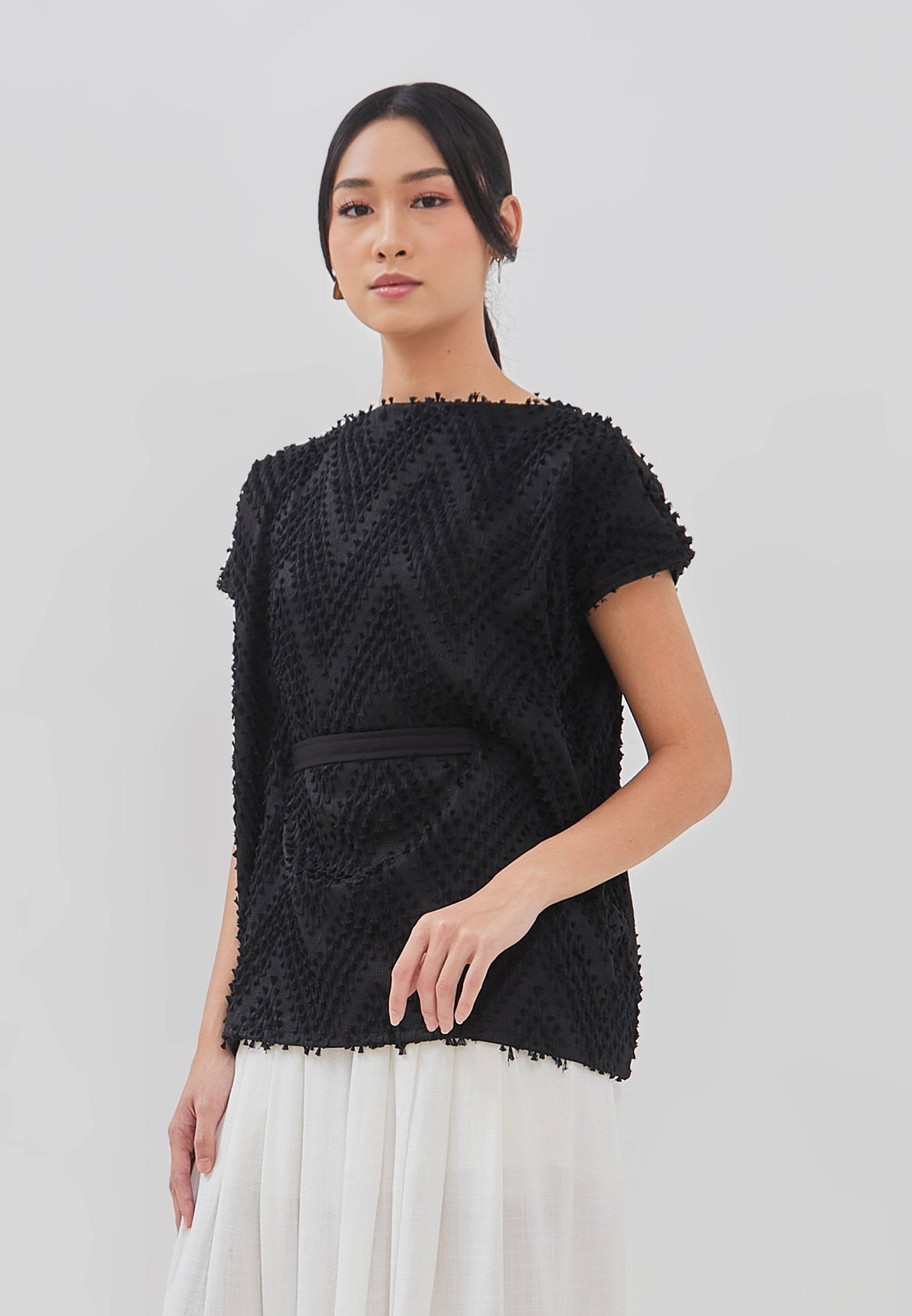3D Tenun Black Magic Top