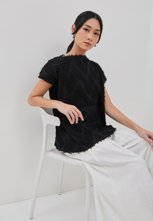 3D Tenun Black Magic Top