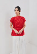 3D Tenun Red Magic Top
