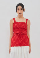 3D Tenun Red Magic Top