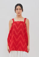 3D Tenun Red Magic Top