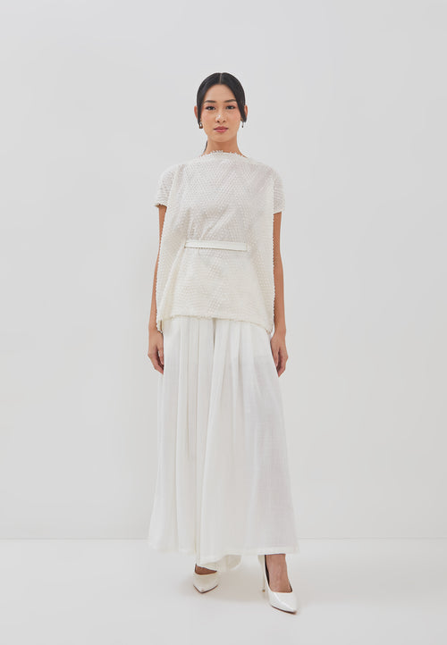 3D Tenun White Magic Top