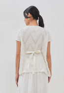 3D Tenun White Magic Top