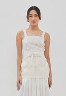 3D Tenun White Magic Top