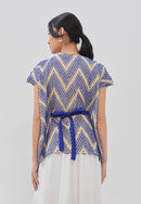 3D Tenun Blue Magic Top